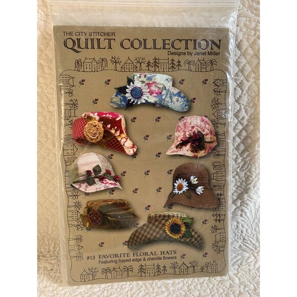 The City Stitcher Favorite Floral Hats Pattern #13 - uncut - Picture 1 of 9